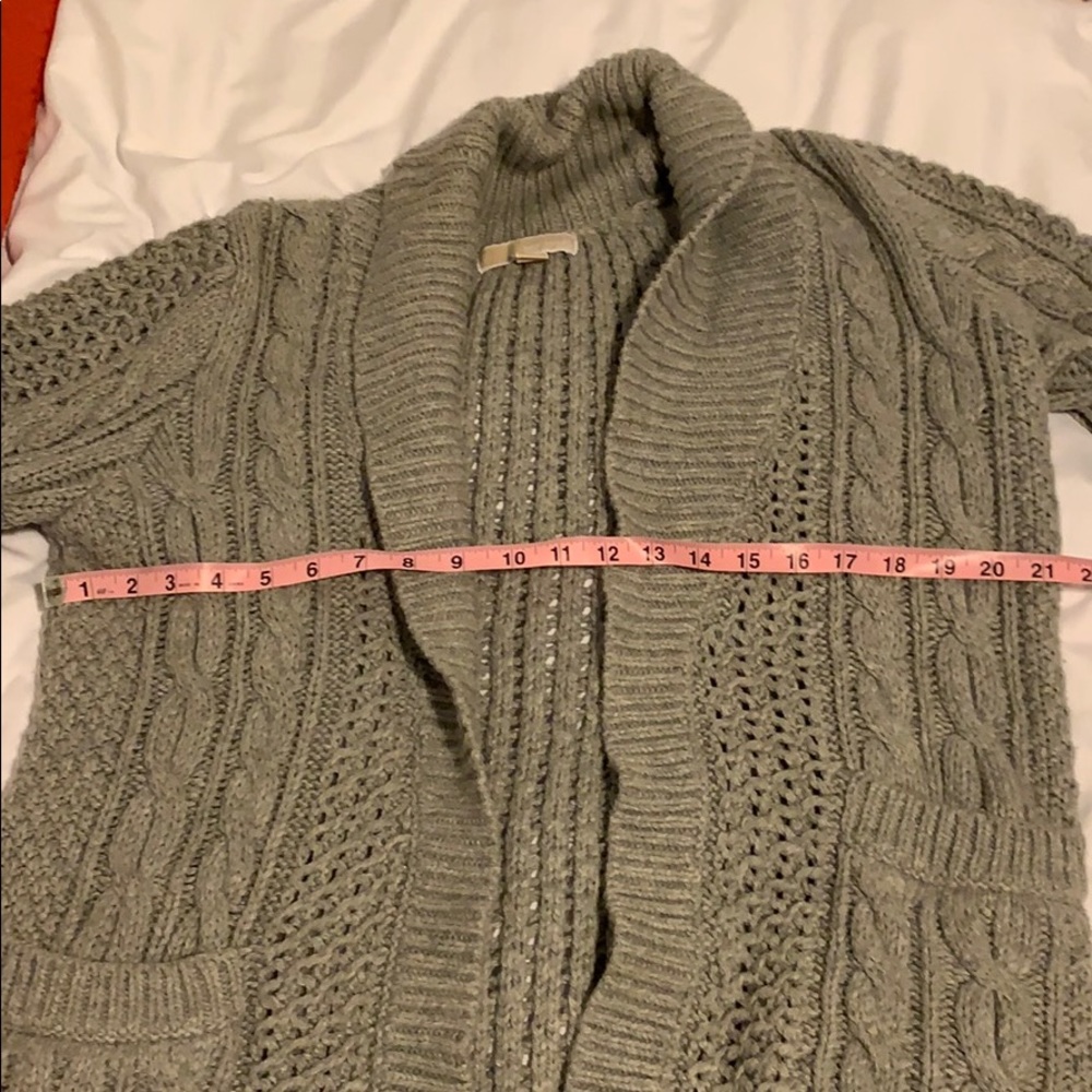 Michael Kors Gray Cable Knit Cardigan - Picture 8 of 8